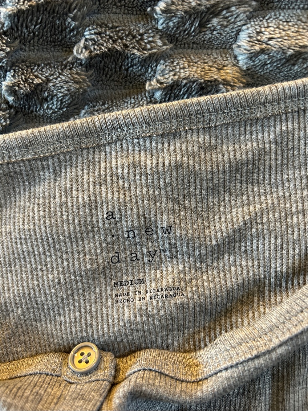 a new day Gray Ribbed Button-Front Tank - Picture 3 of 3